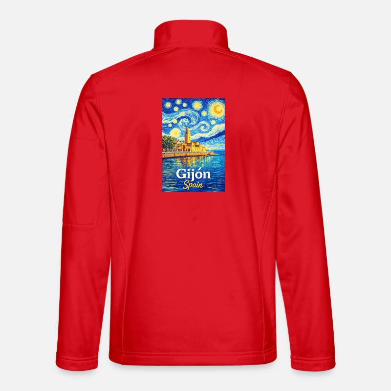 Gijon, Spanien - Unisex softshelljakke - rød