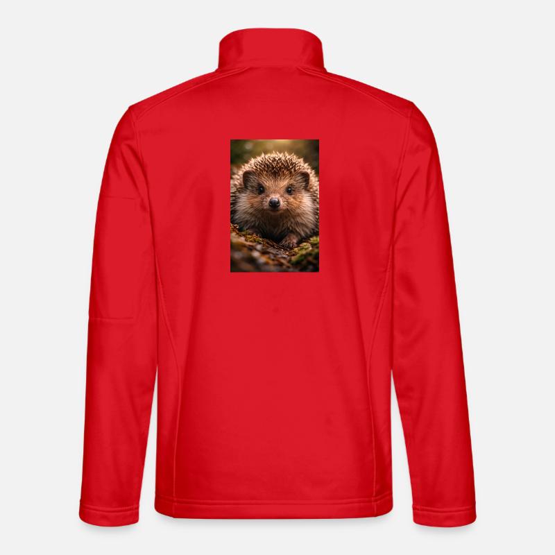 Close hedgehog eyes - Unisex Softshell Jacket - red