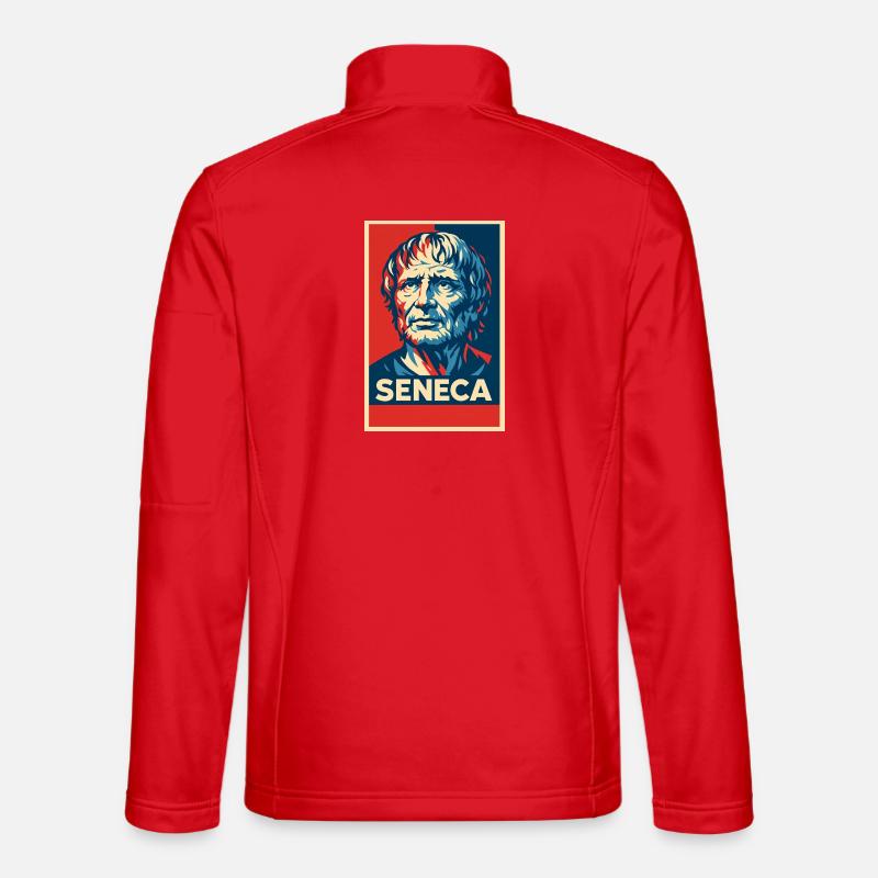 Seneca Pop Art Portrait - Unisex Softshell Jacket - red