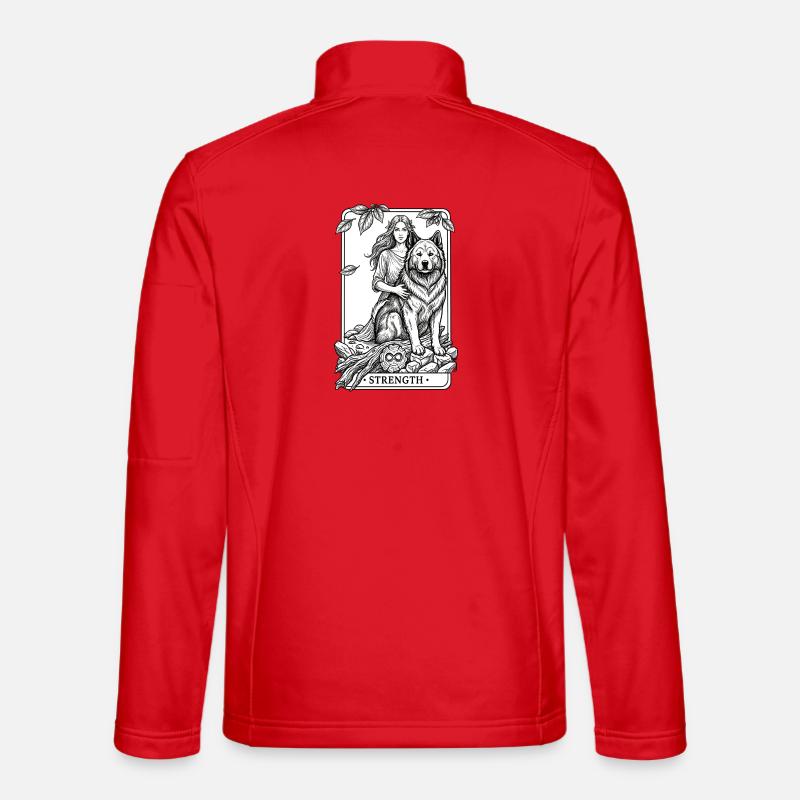 Eurasier | Strength | Tarot - Unisex Softshell Jacket - red