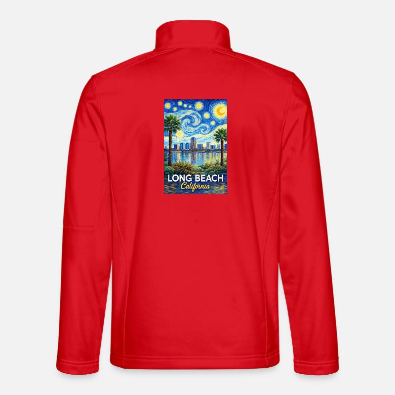 Long Beach, California - Unisex Softshell Jacket - red