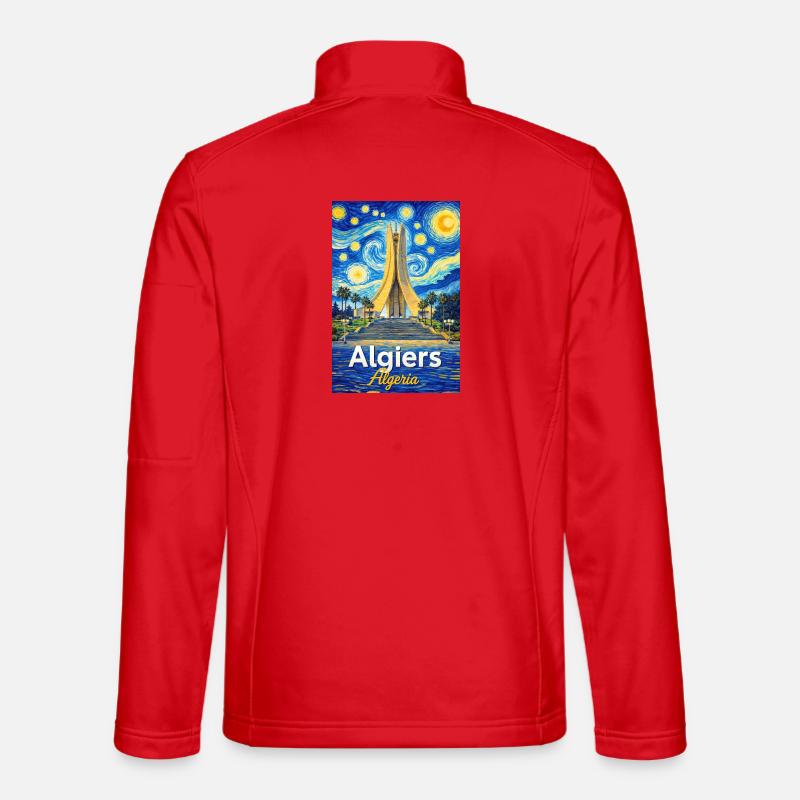 Algiers Monument Starry Night Stil - Unisex Softshelljacke - Rot