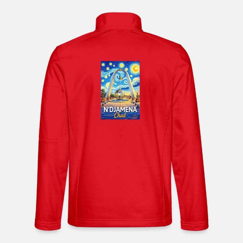 N-Djamena Chad Starry Night - Unisex Softshell Jacket - red