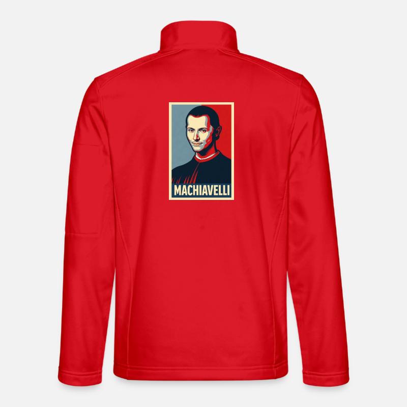 Machiavelli Pop Art Portrait - Unisex Softshell Jacket - red