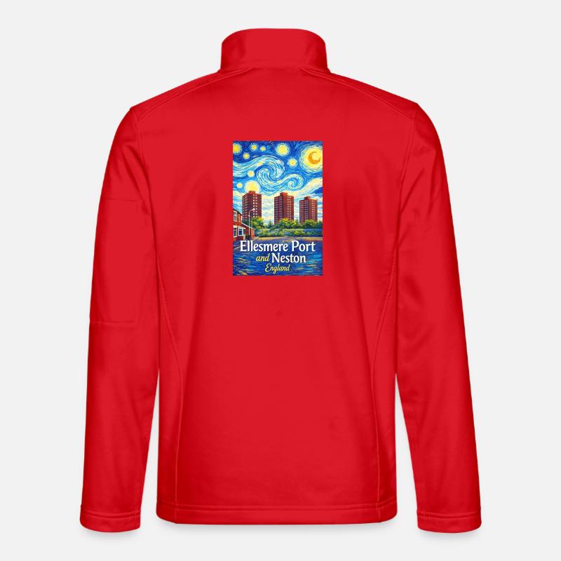 Ellesmere Port & Neston England Skyline - Unisex Softshell Jacket - red