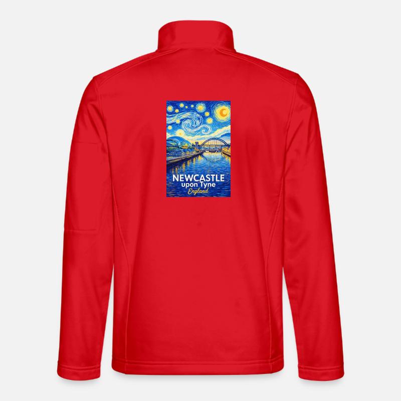 Newcastle Tyne Starry Sky Artwork - Unisex Softshell Jacket - red