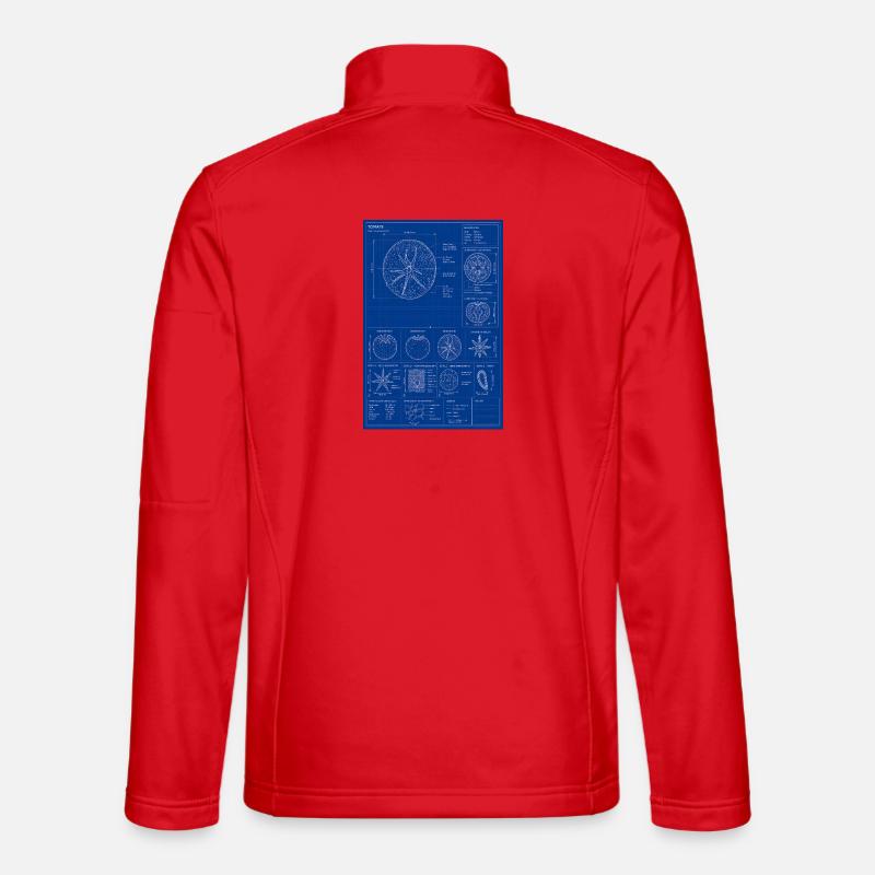 Tomato Blueprint Diagram - Unisex Softshell Jacket - red