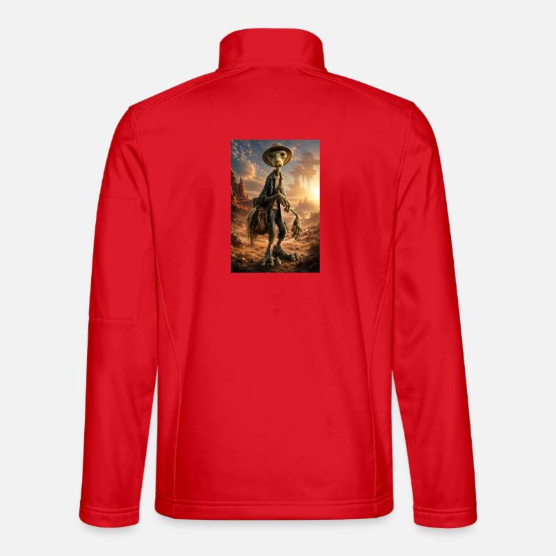 Dustbound Hitchhiker in Dunes - Unisex Softshell Jacket - red
