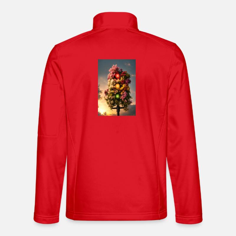 Lumière florale de feu de circulation Veste en tissu softshell Unisexe