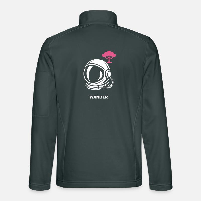 Casque d’astronaute Arbre rose errant Dire l’espace Veste en tissu softshell Unisexe