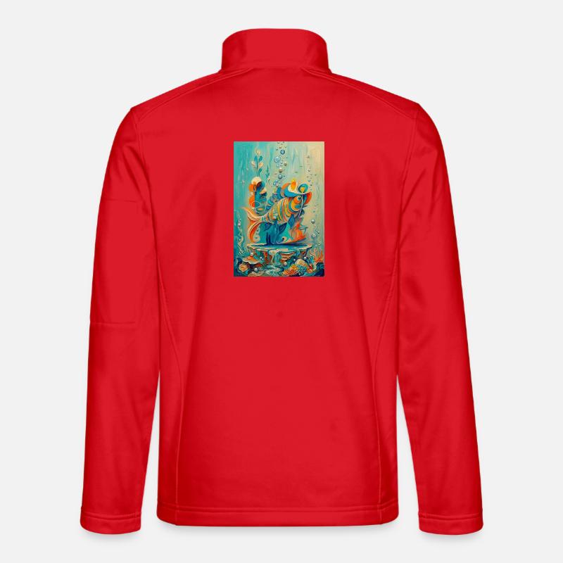 Koi-Unterwasser-farbenfrohe Kunstwerke - Unisex Softshelljacke - Rot