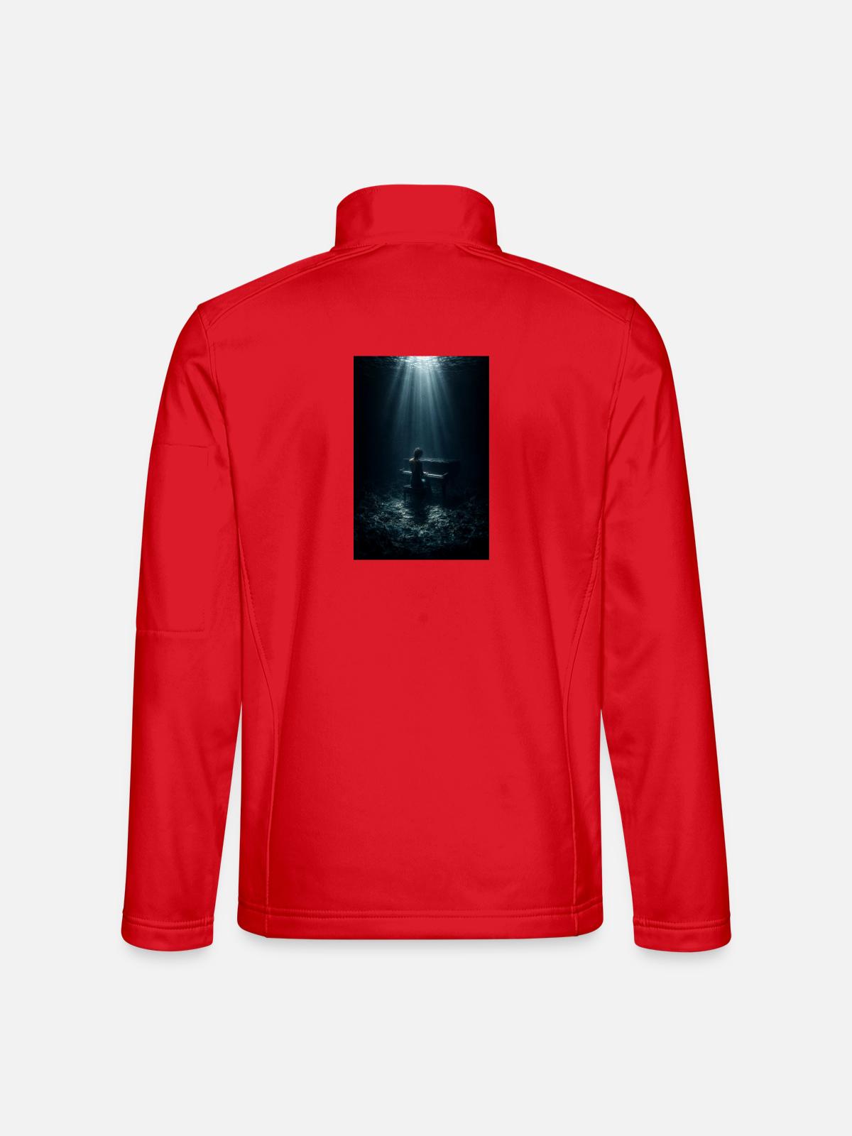 Unterwasser-Klavier-Träumerin - Unisex Softshelljacke - Rot - Hinten