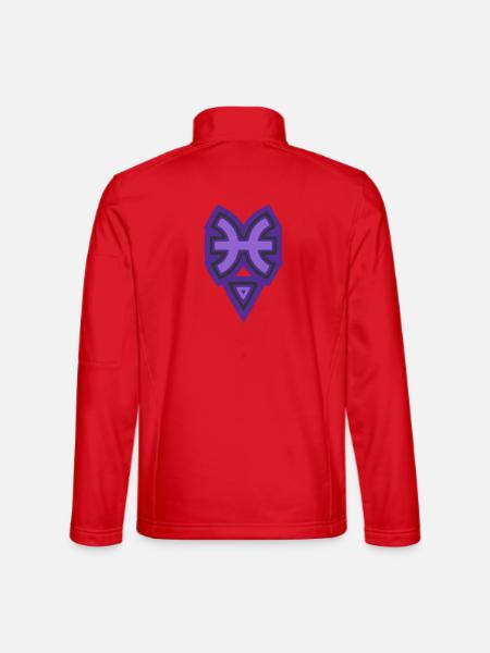 Zodiac Tribal Pisces and Water - Unisex Softshell Jacket - red - Back