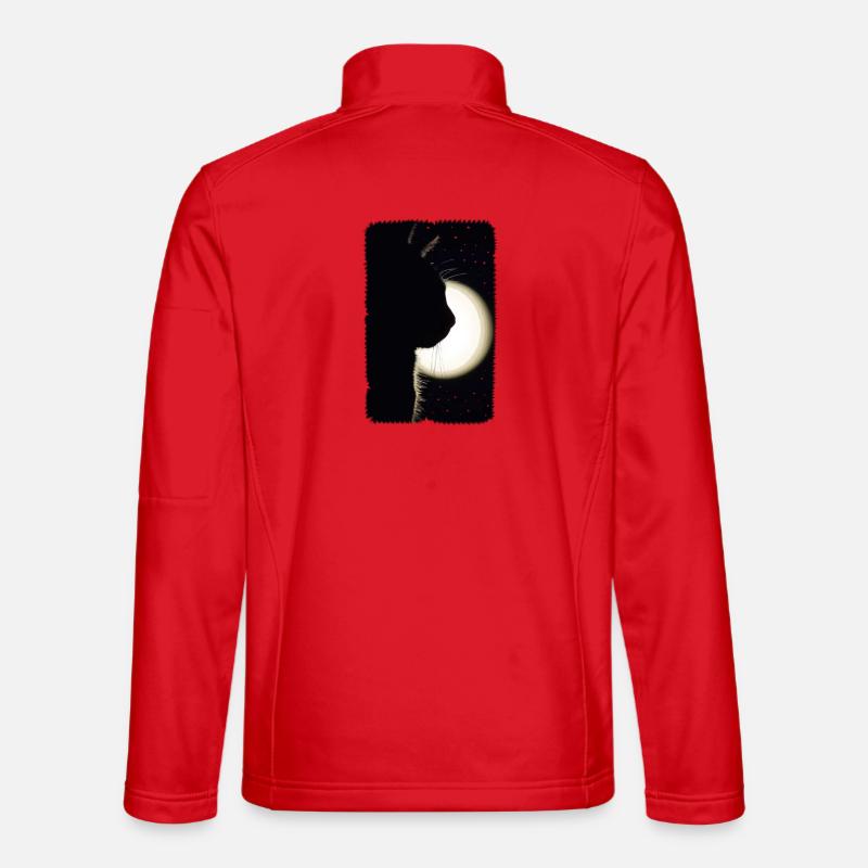 Moon Cat - Unisex Softshell Jacket - red