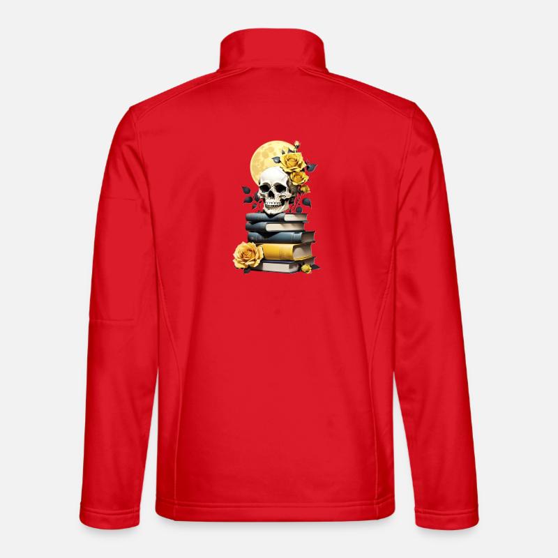 Bücherstapel mit Schädel - Unisex Softshelljacke - Rot