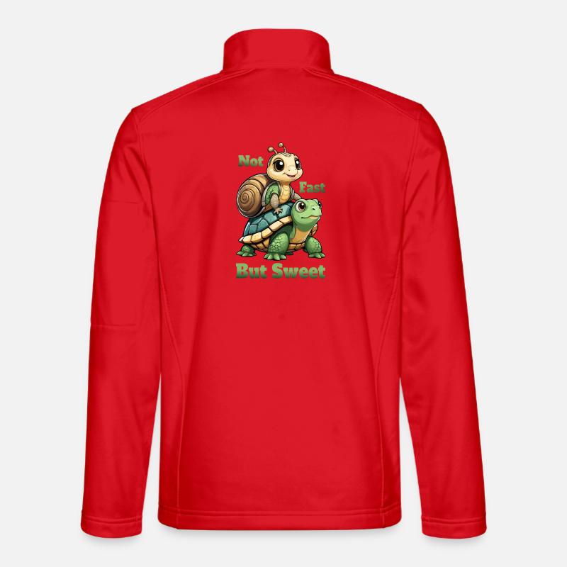 Turtle and Snail - Unisex Softshell Jacket - red