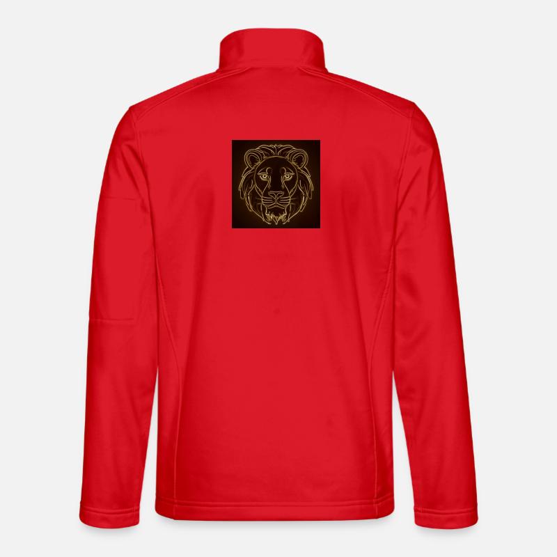 Neon Löwenkopf Linienkunst - Unisex Softshelljacke - Rot
