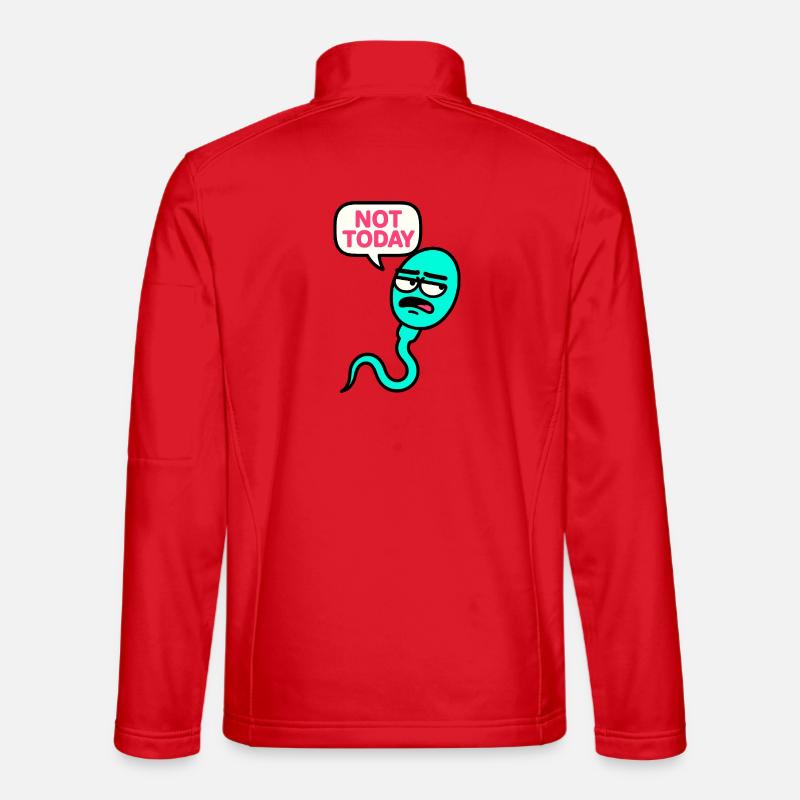 Expressive Sadface Snake Illustration - Unisex Softshell Jacket - red