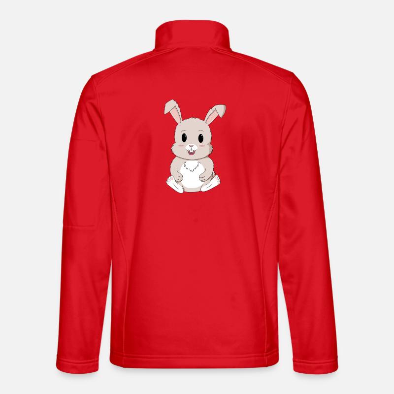 Kawaii Cute Bunny - Unisex Softshell Jacket - red
