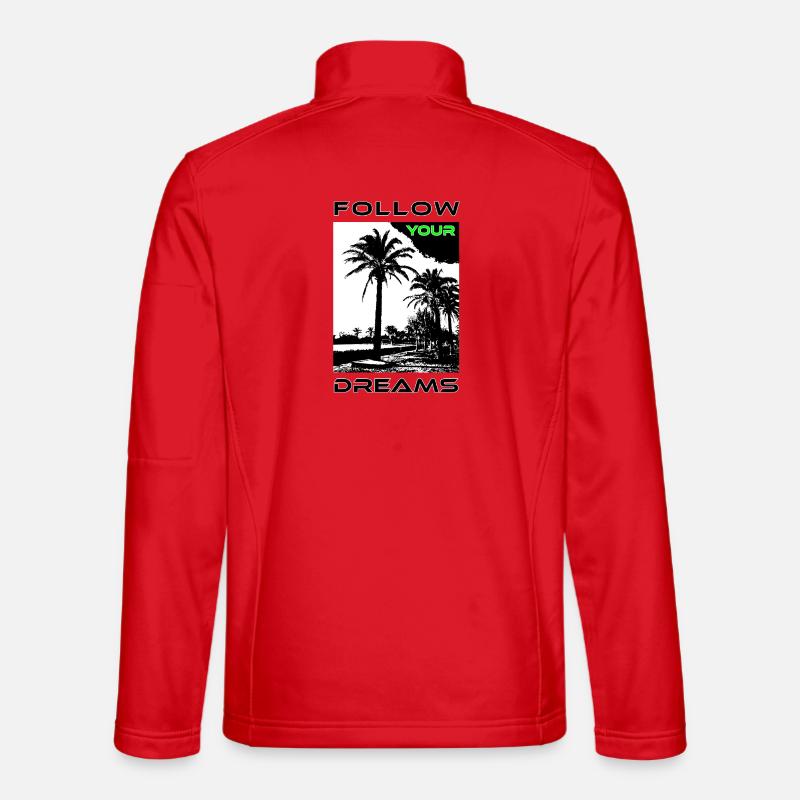 Palmengesichter im Schwarzweißstil - Unisex Softshelljacke - Rot