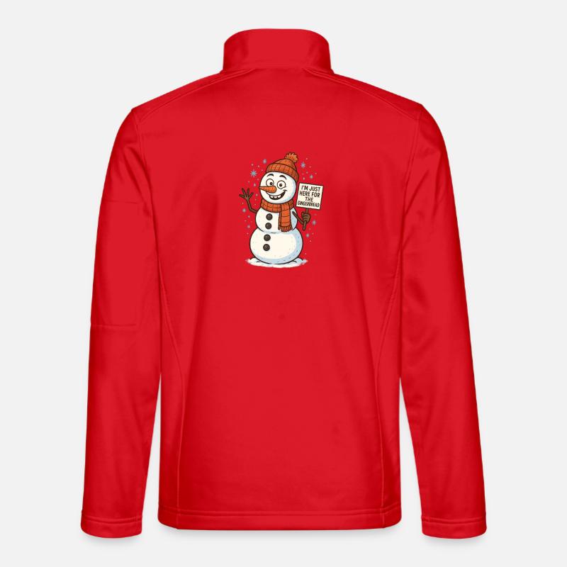 Snowman with Gingerbread Saying Unisex Softshell Jacket