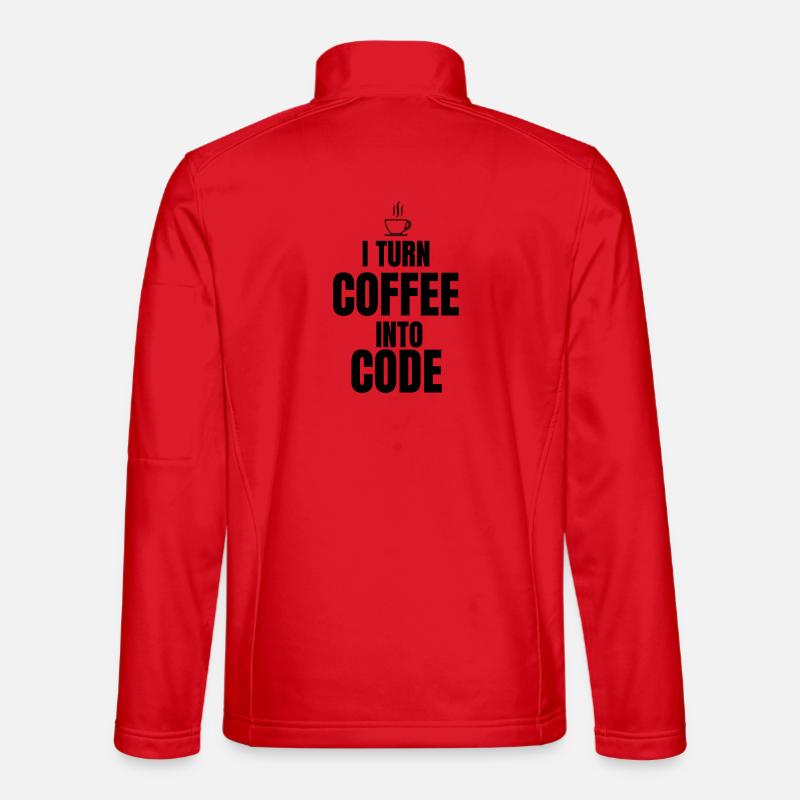 Je transforme le café en code - Veste en tissu softshell Unisexe - rouge