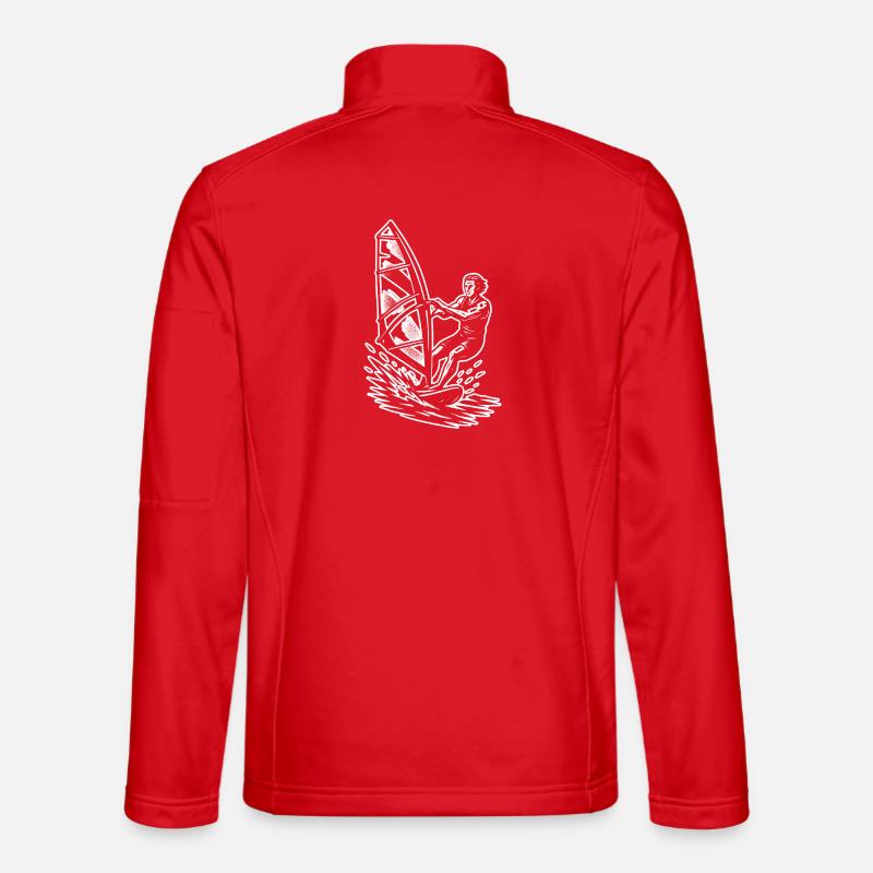 Funny Windsurf Motif - Unisex Softshell Jacket - red