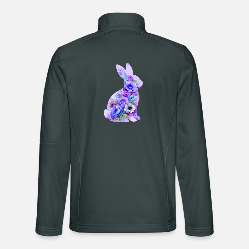 Fleurs pastel de lapins Veste en tissu softshell Unisexe