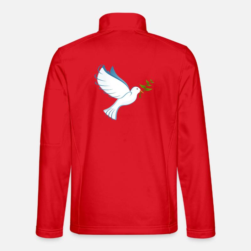 Dove of Peace - Unisex Softshell Jacket - red