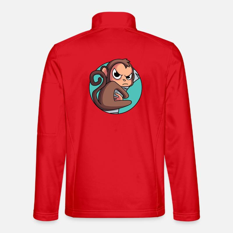 Monkey driven up the wall - Unisex Softshell Jacket - red