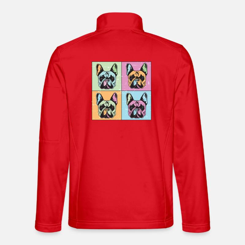 Bulldogs Image Abstract - Unisex Softshell Jacket - red