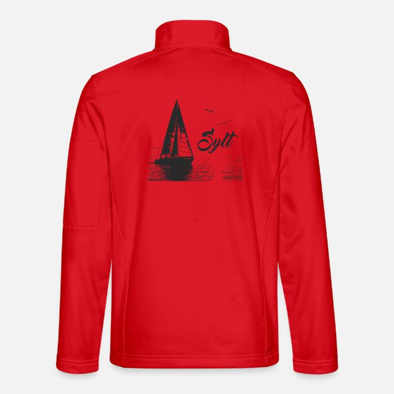Sylt sailboat and 2 seagulls - Unisex Softshell Jacket - red