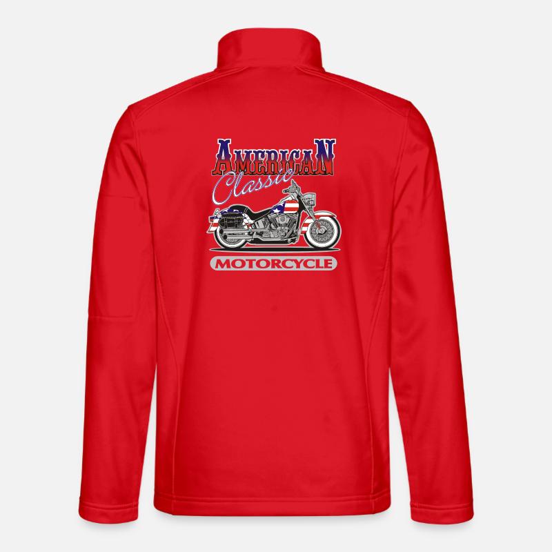 Klassisches amerikanisches Motorrad - Unisex Softshelljacke - Rot