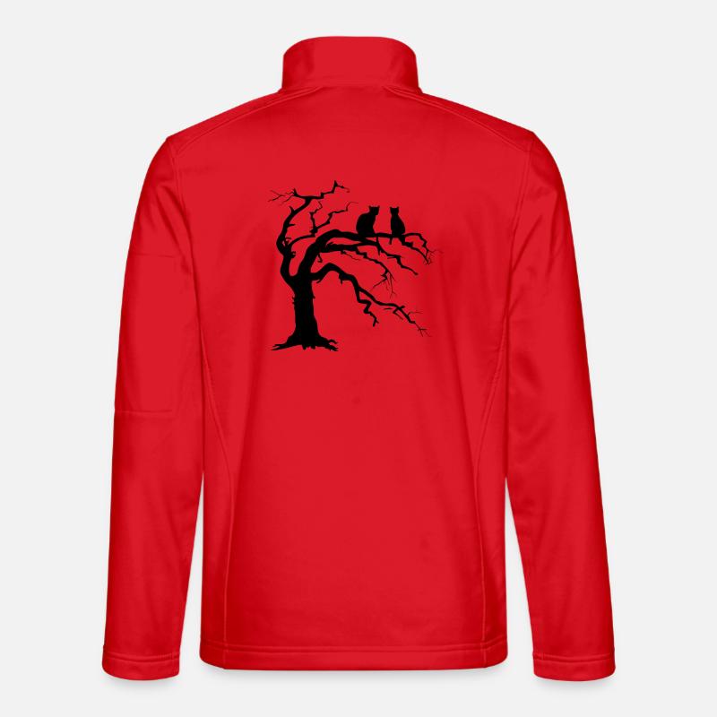 Toter baum mit 2 Katzen Silhouette Unisex Softshelljacke
