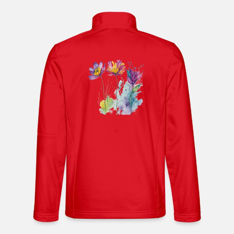 Aquarelle florale Veste en tissu softshell Unisexe