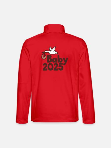 Bébé cigogne 2025 - Veste en tissu softshell Unisexe - rouge
