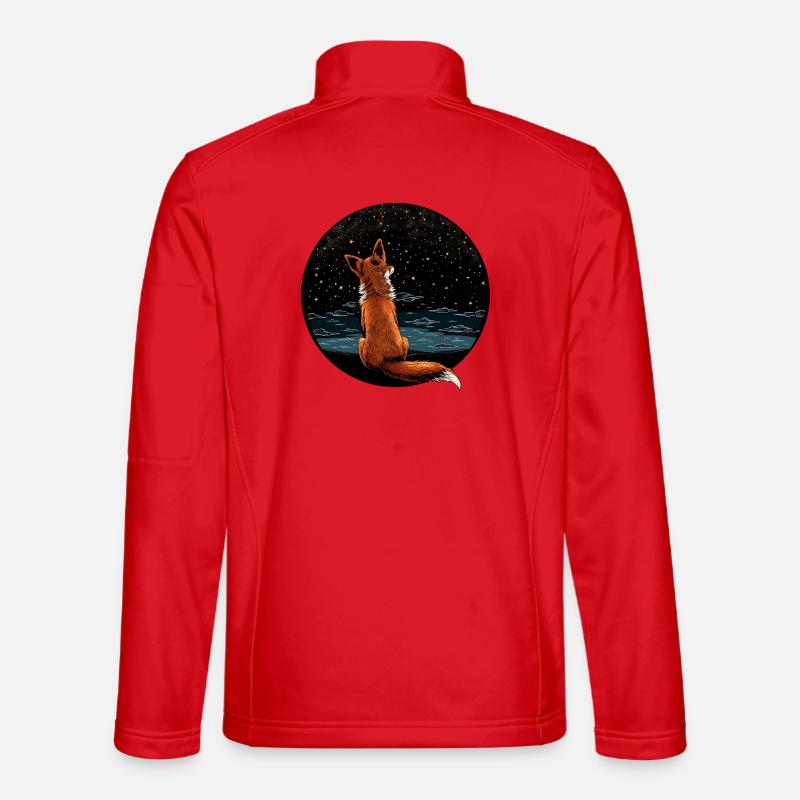 Fuchs mit Sternenhimmel - Unisex Softshelljacke - Rot