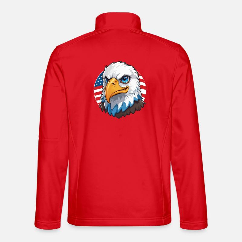 USA Flag Eaglehead Bald Eagle - Unisex Softshell Jacket - red