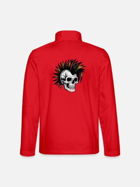 Irokese Deutschland Punker Fussballfan Skull - Unisex Softshelljacke - Rot