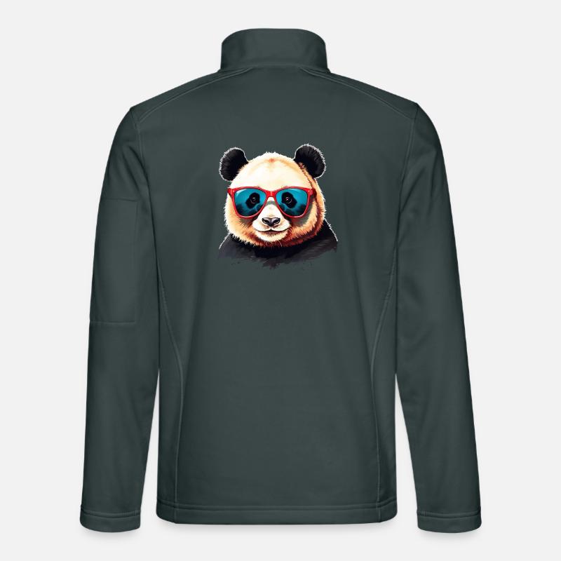 Clever Panda Bear With Cool Sunglasses Unisex Softshell Jacket