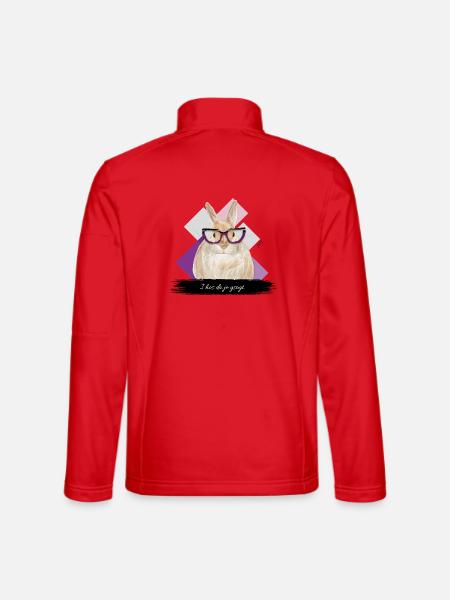 JvG Hase "I hos da jo gsogt." - Unisex Softshelljacke - Rot - Hinten