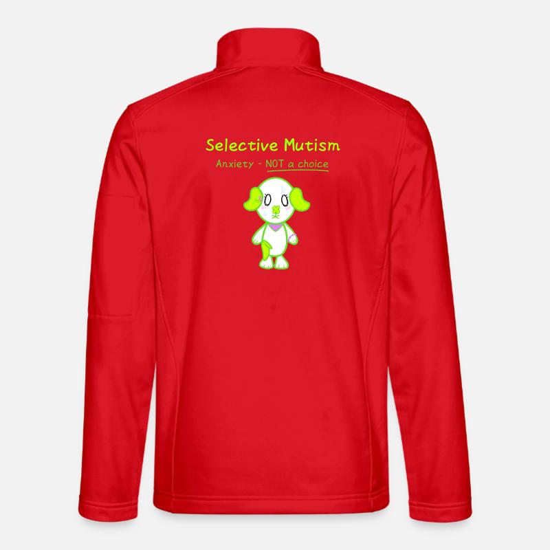KawaiiDOGGOS - Clover "Selective mutism" print - Unisex Softshell Jacket - red