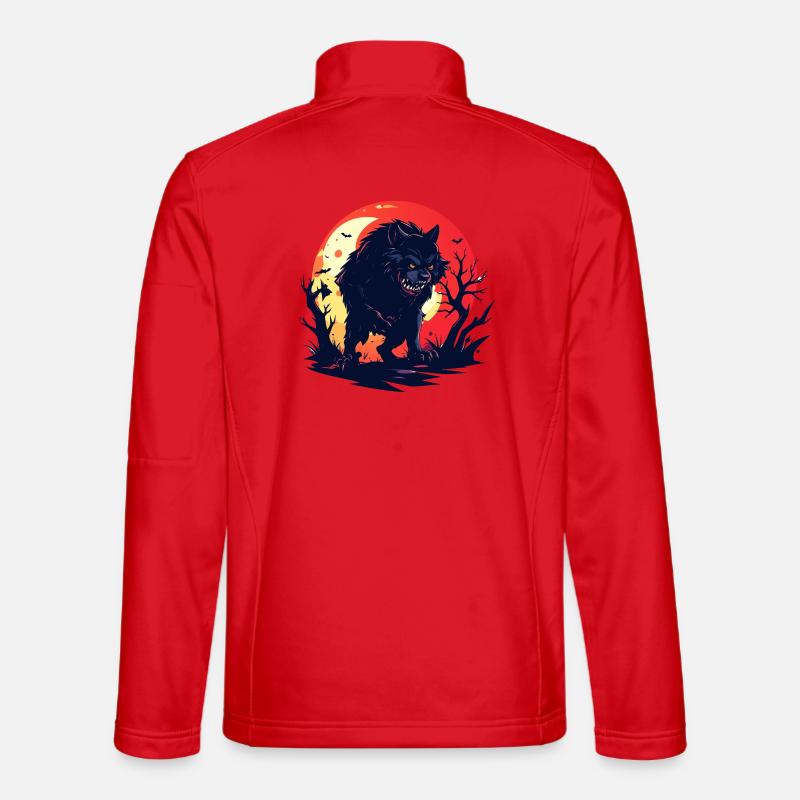 evil moon wolf werewolf in gloomy moonlight Unisex Softshell Jacket