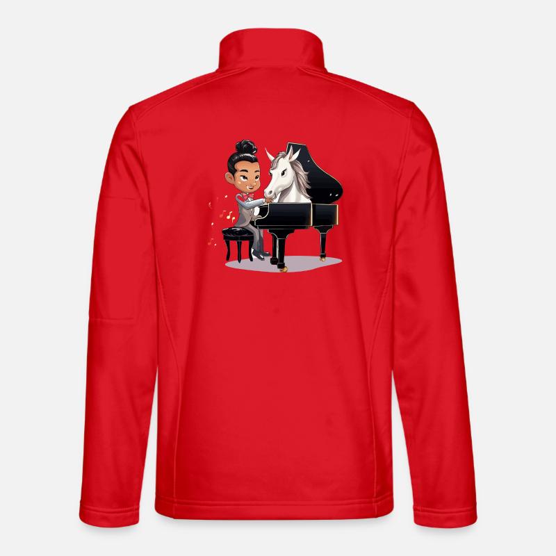 Pianiste et licorne sous les projecteurs Veste en tissu softshell Unisexe