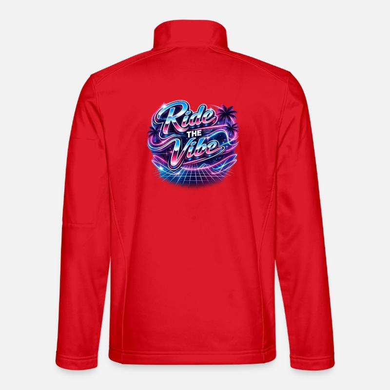 Roulez sur le Vibe Neon 80s Palm Veste en tissu softshell Unisexe