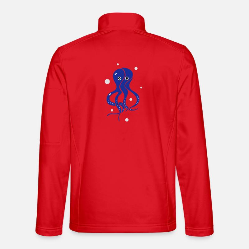 Der Tintenfisch - Oktopus - Unisex Softshelljacke - Rot