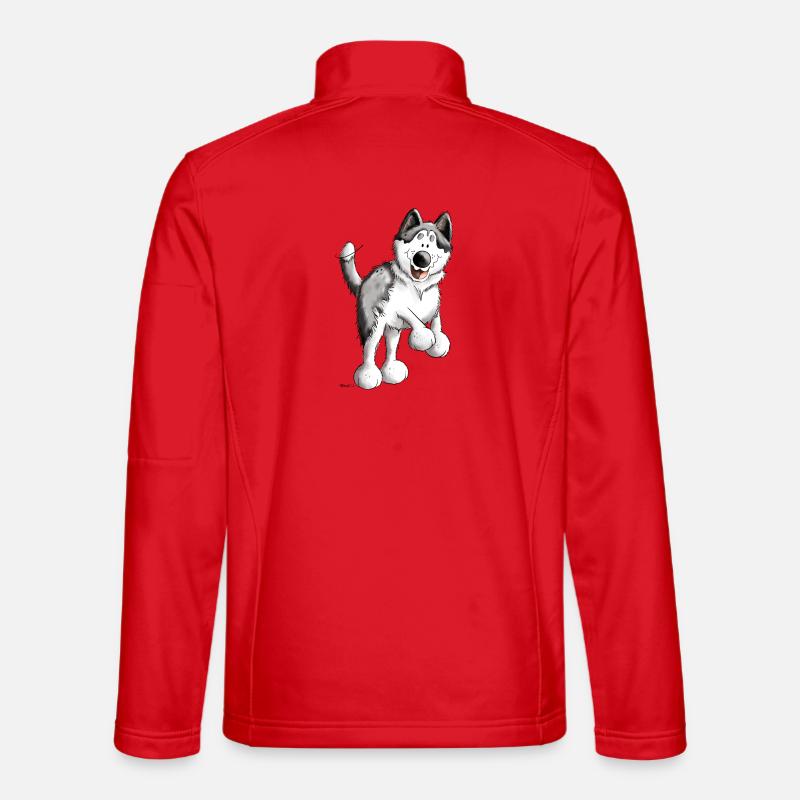 Cute Husky - Unisex Softshell Jacket - red