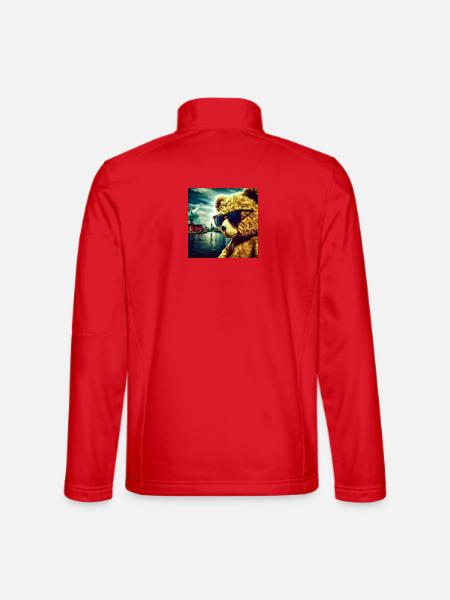 Teddy on Tour - Unisex Softshelljacke - Rot - Hinten