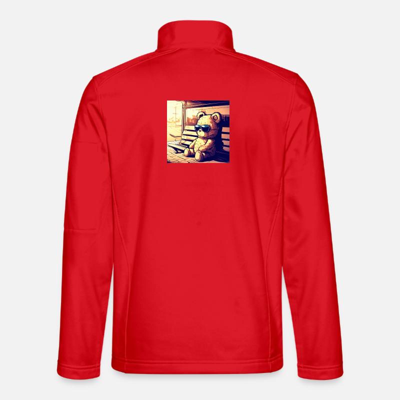 Teddy waiting Manga - Unisex Softshelljacke - Rot