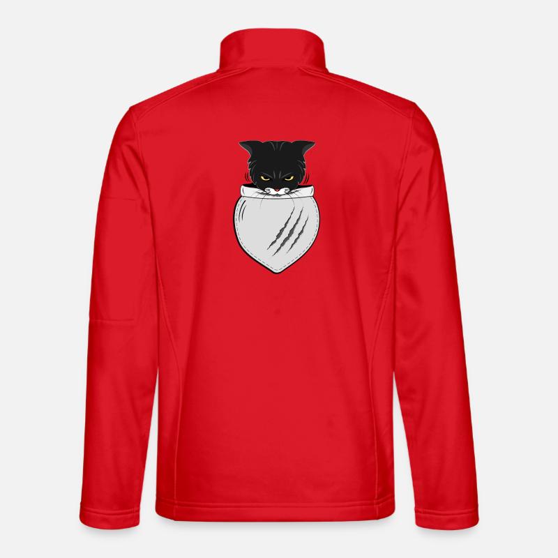 Pocket Cat | Cat Lovers Gifts - Unisex Softshell Jacket - red